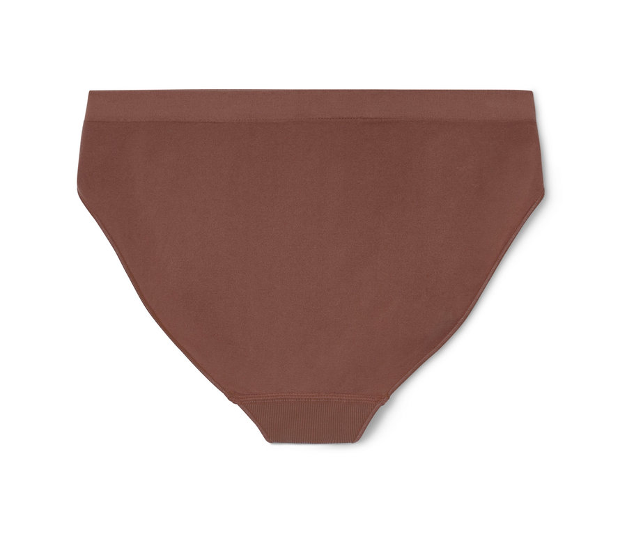 Detailansicht von 2 kastanienbraunen Seamless Slips.