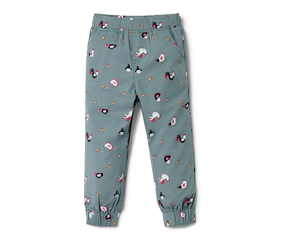 Kinder-Pull-on-Pants – Fit »Ella«, mit Huhn-Muster.
