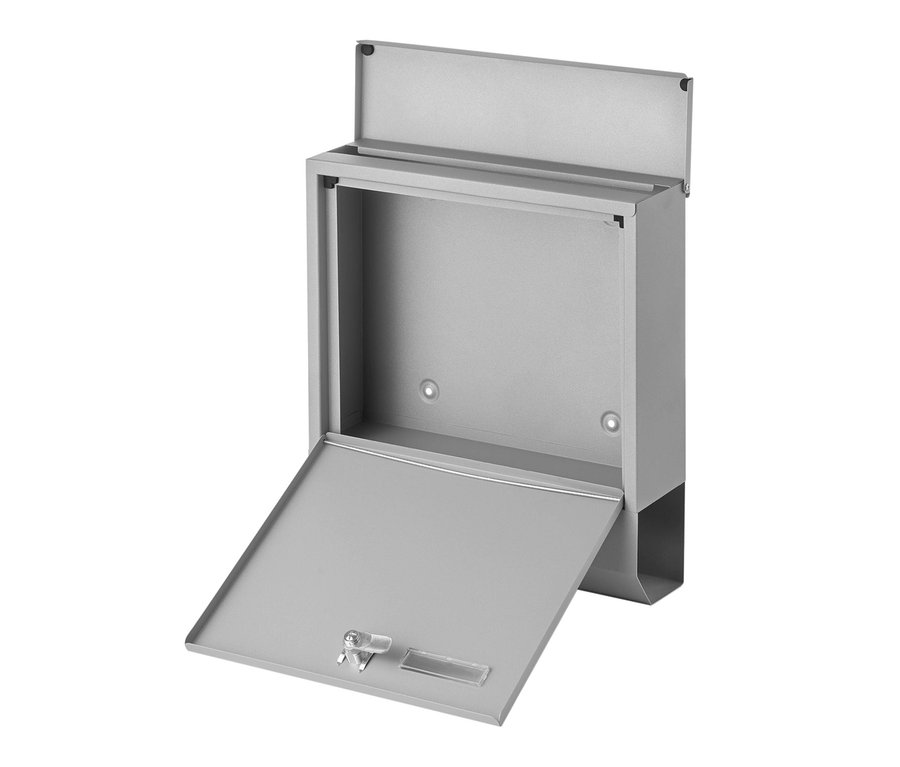 Geöffneter AMARE Briefkasten mit Zeitungsfach.