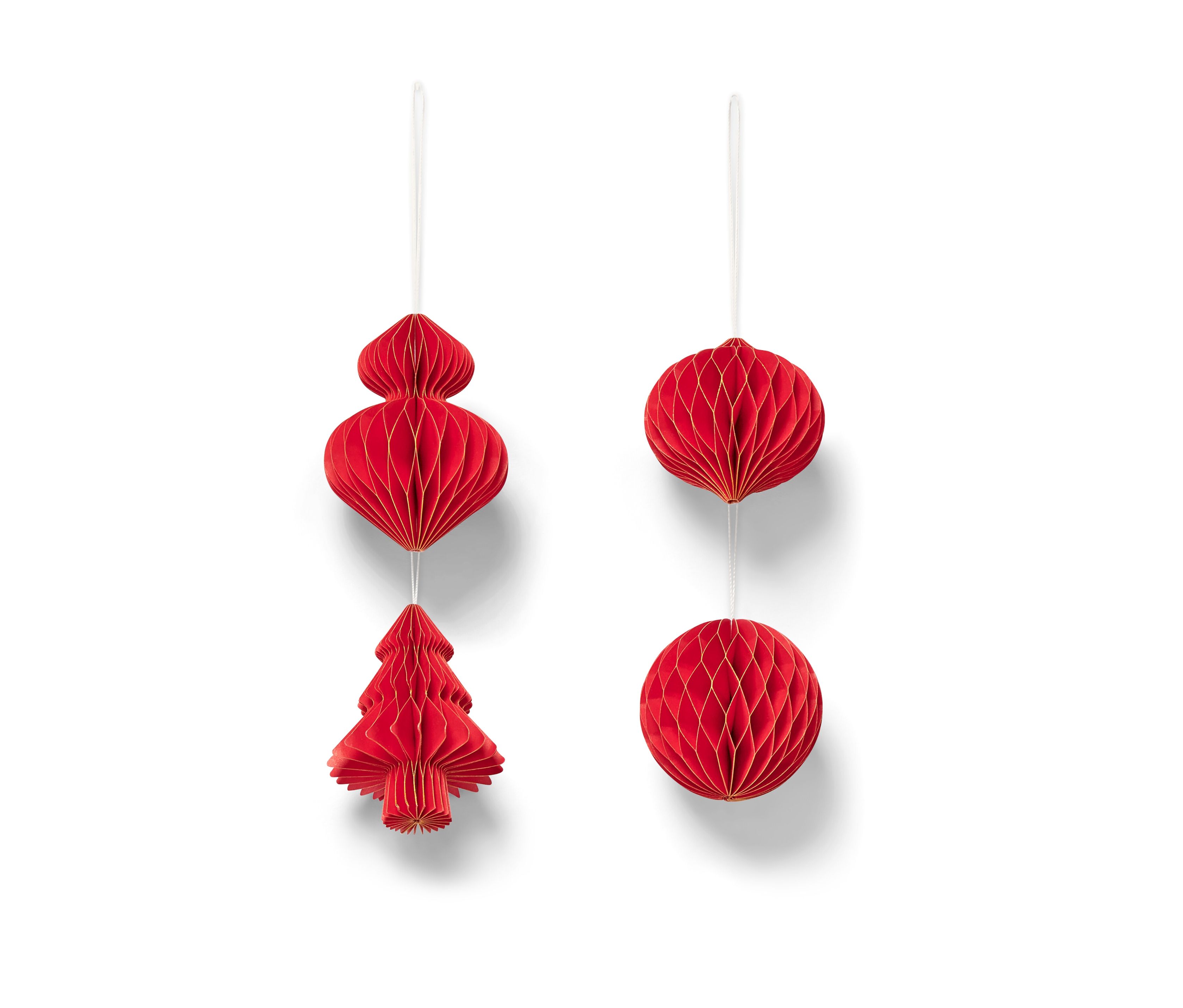 Tchibo - 4er-Set Weihnachtsbaumschmuck - rot