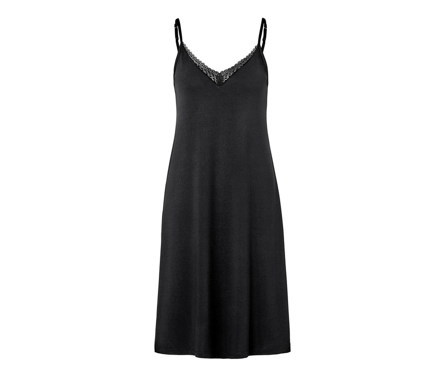 Schwarzes Negligee mit Spitze auf weißem Hintergrund.