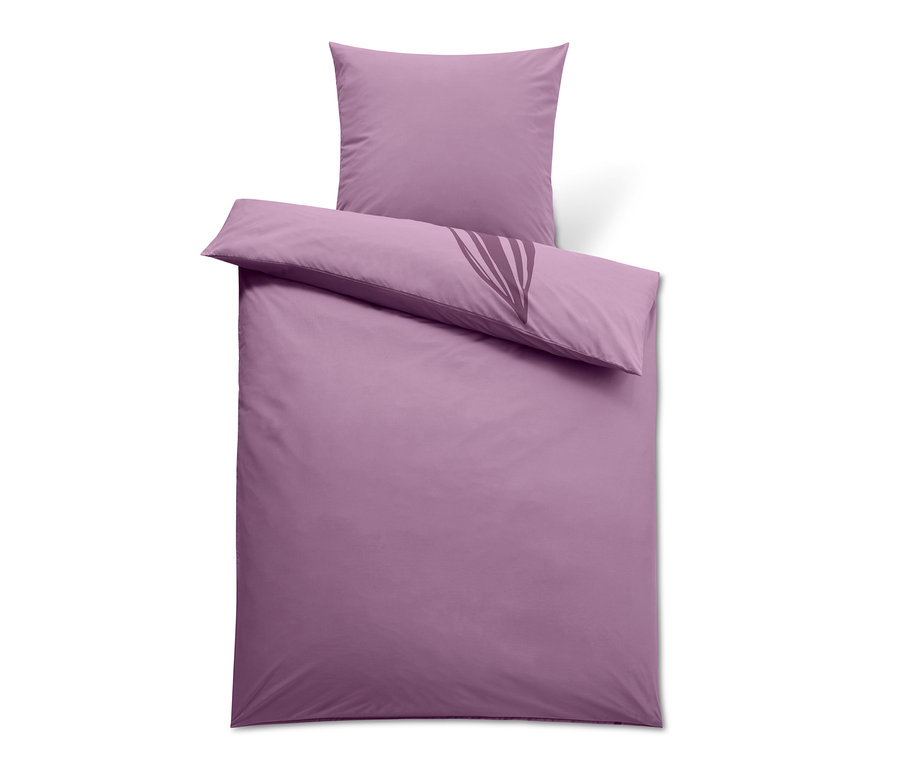 Lila Premium-Baumwoll-Bettwäsche Normalgröße mit Kissen.