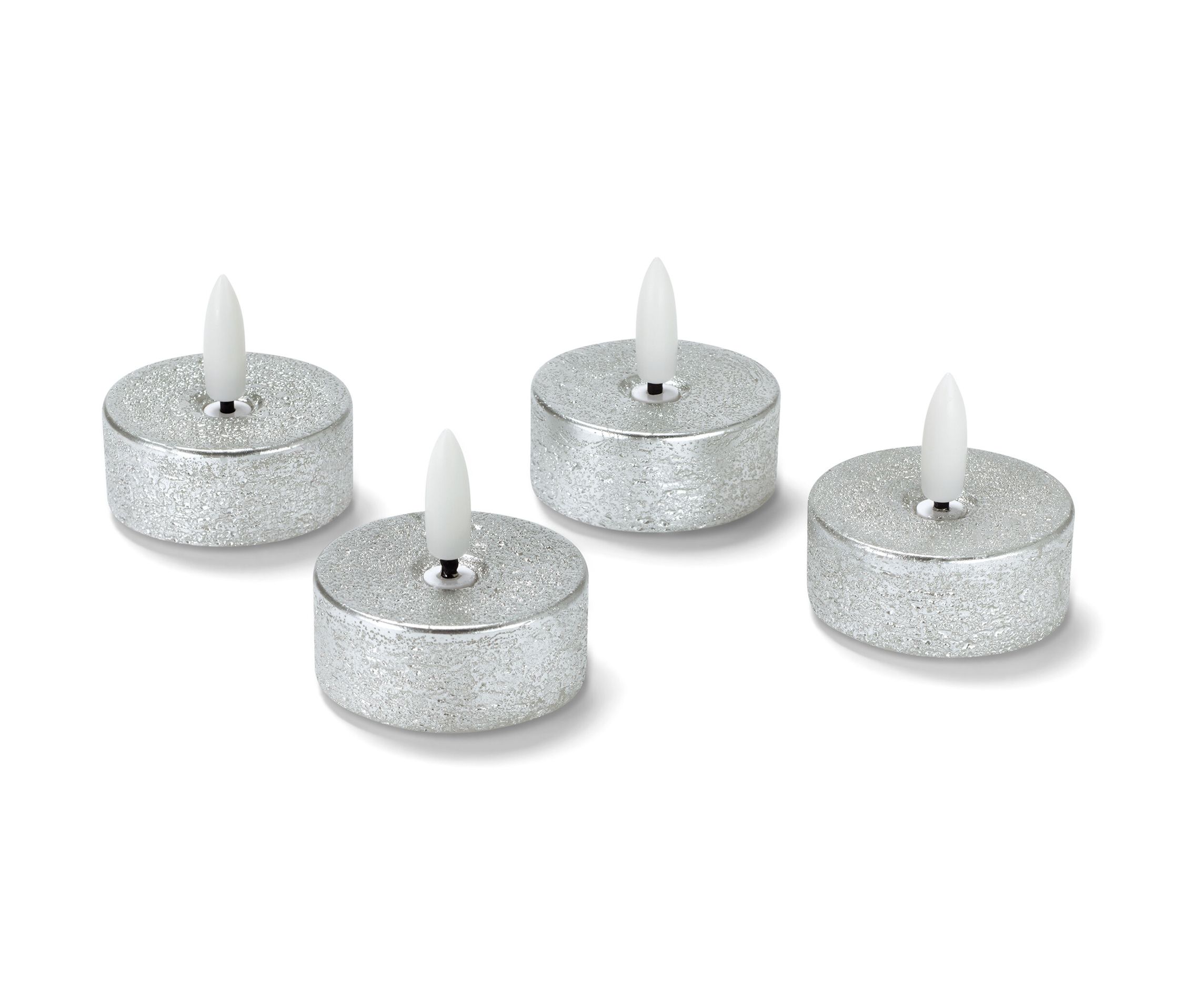 Tchibo - 4 LED-Echtwachs-Teelichter - silber