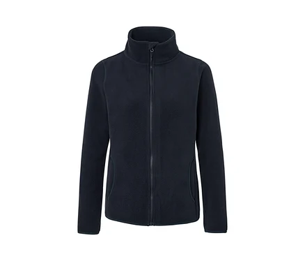Marineblaue Fleecejacke mit Reißverschluss.