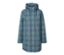 Blaue Regenjacke mit Karomuster.