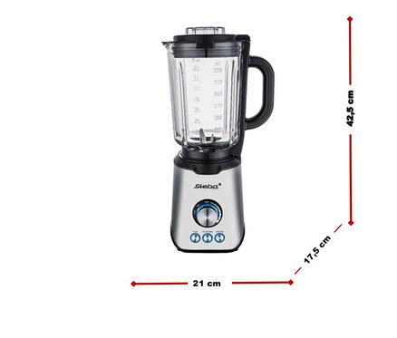Silberner Steba Standmixer »MX 4 Plus« vor weißem Hintergrund.