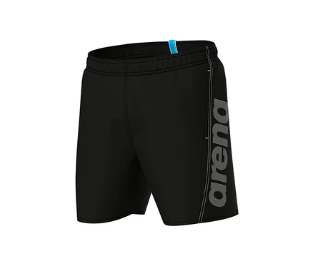 Schwarze arena Badeshorts Fundamentals Logo.