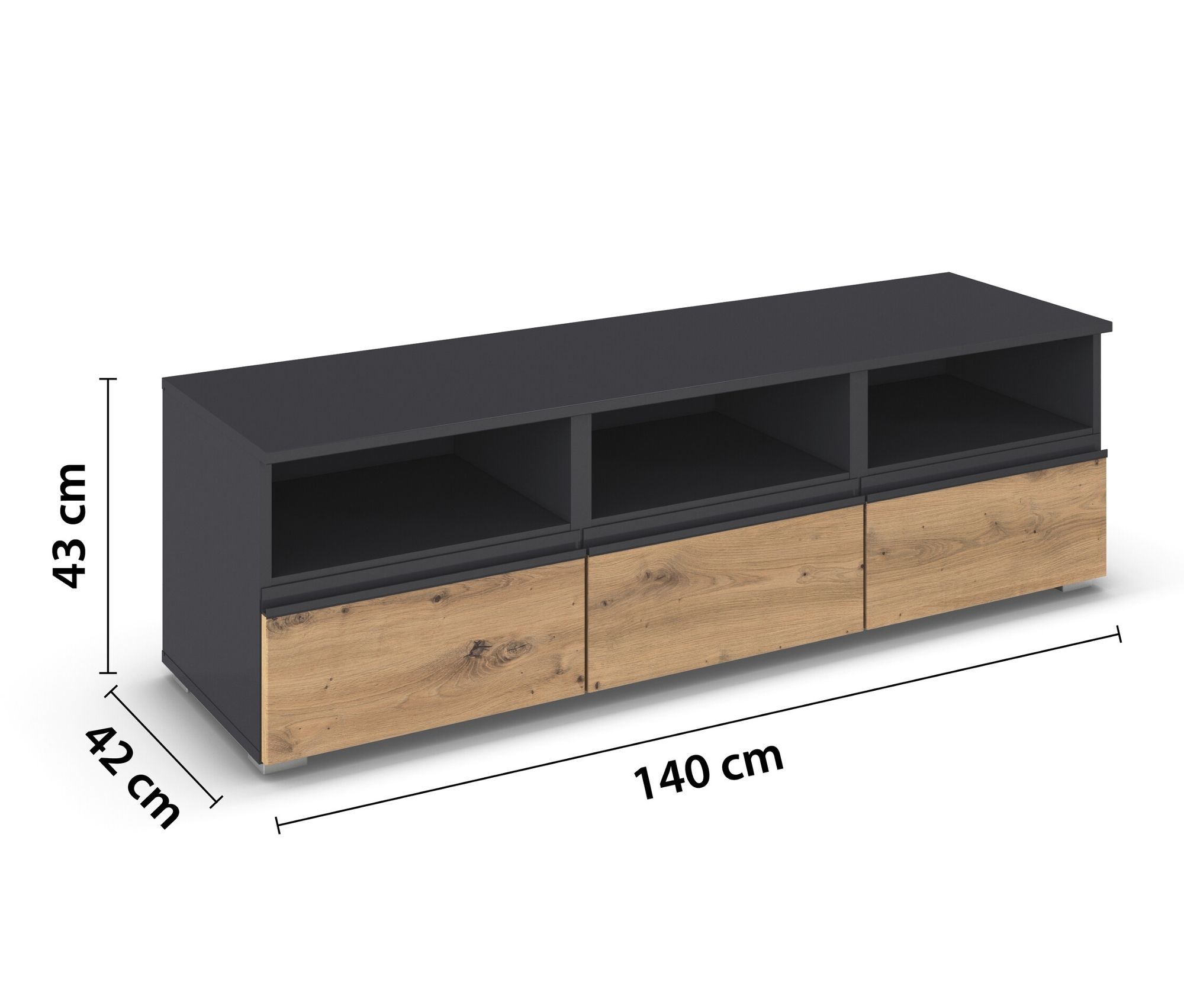 Thumbnail - rauch TV-Element »Joel« - 140x42x43cm - grau - Holz