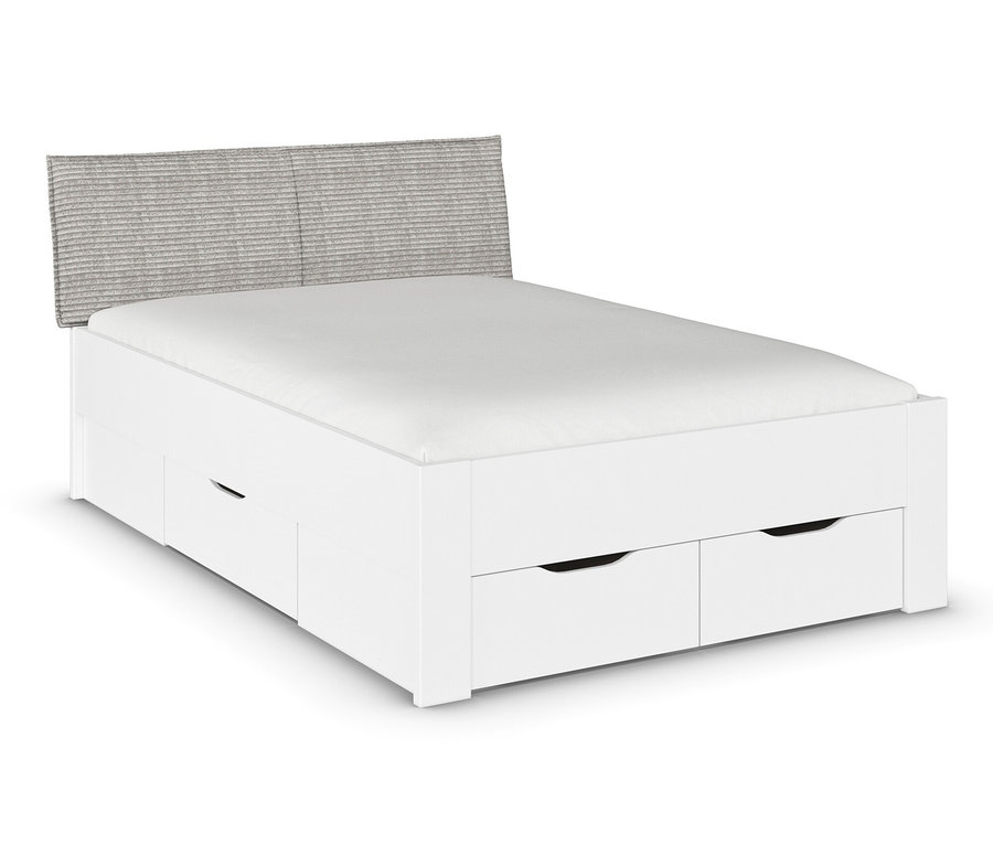 Weißes rauch Bett »Aditio Beds«, 140 cm breit, mit Polsterkopfteil.