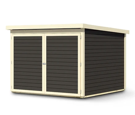 Terragraue Karibu Fahrradgarage für 4 Räder ohne Solarpaket, 19 mm.