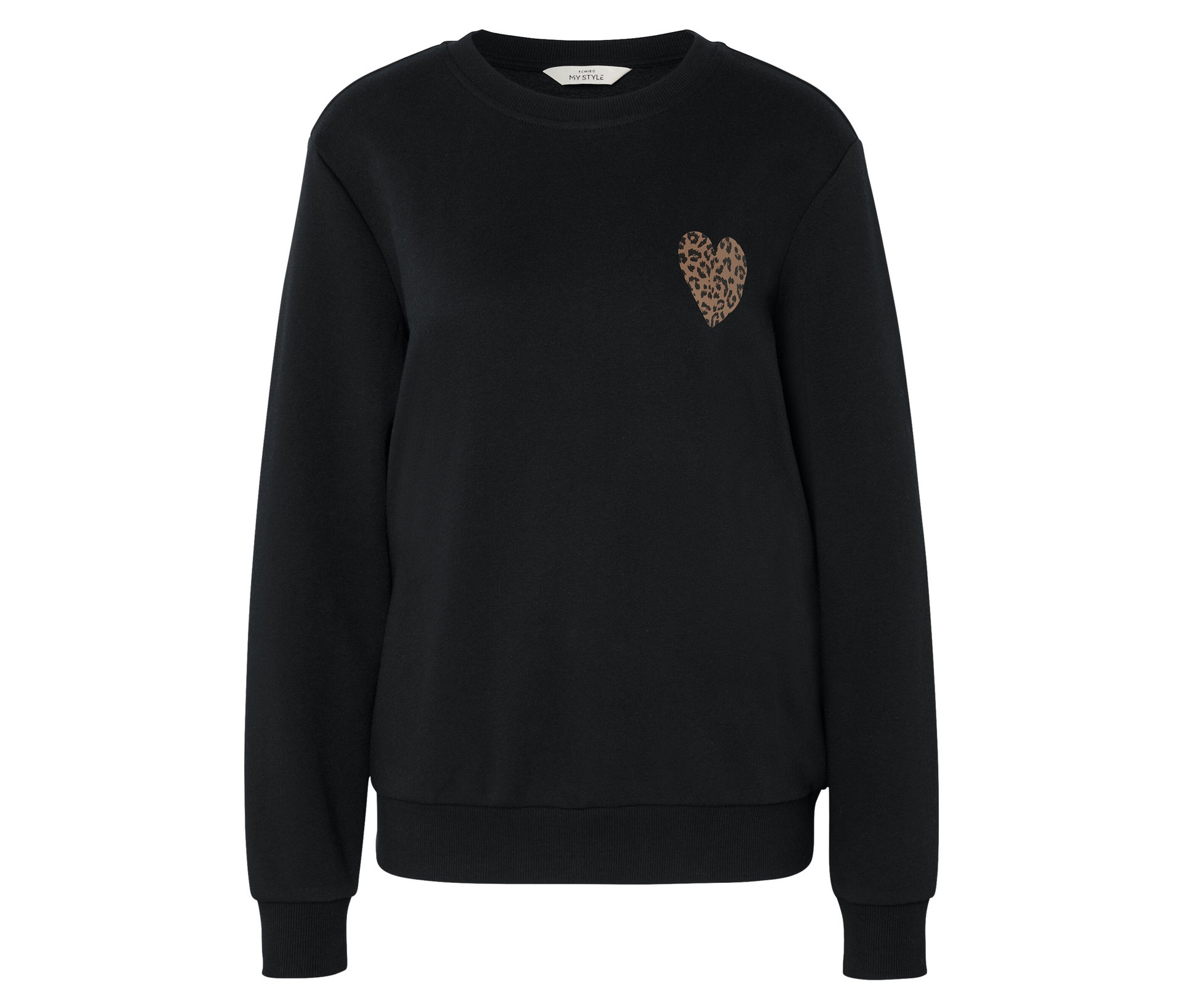 Sweatshirt mit Print - Damen - Gr. L - schwarz/print - schwarz