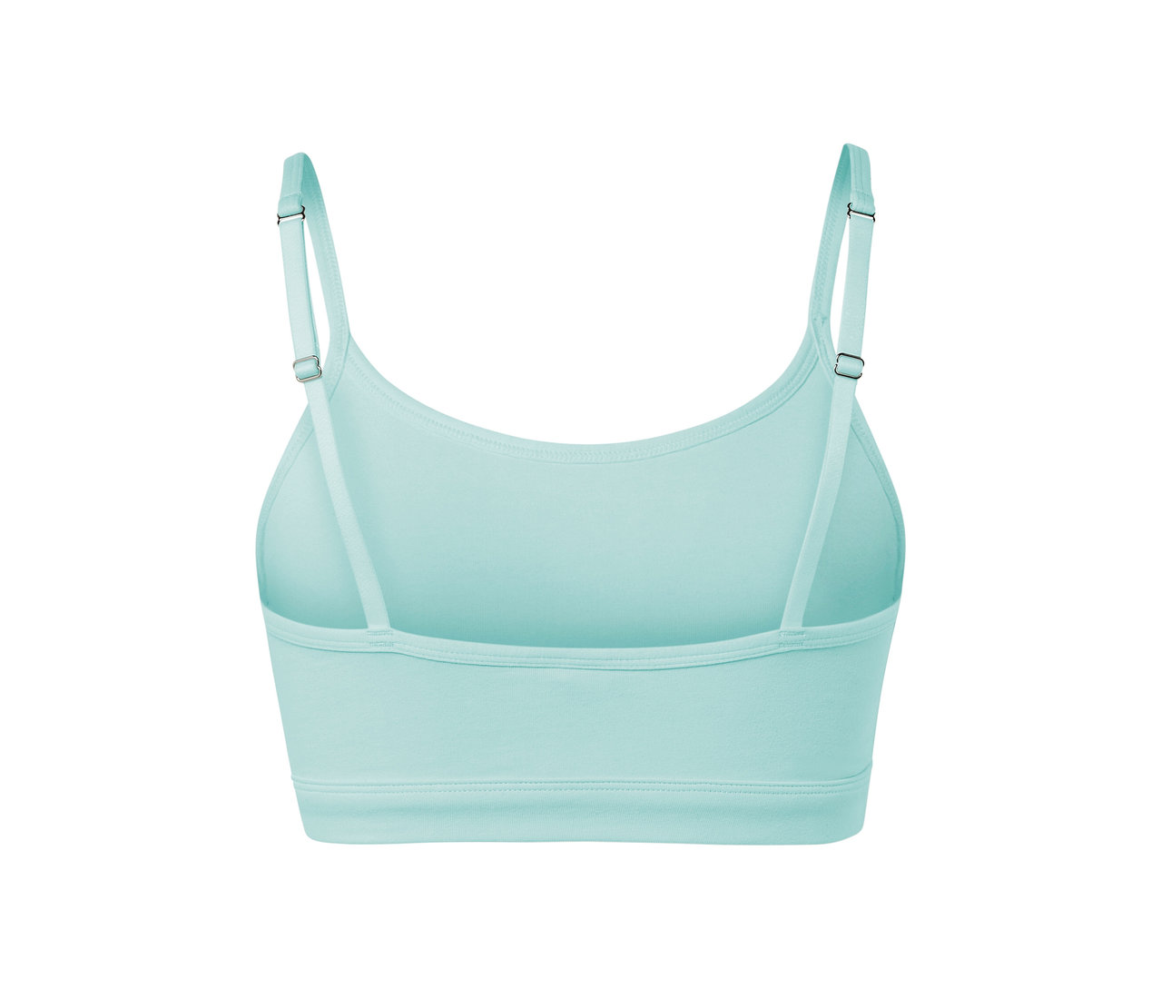 Detailansicht der Rückseite eines helltürkisen 2 Bustiers.