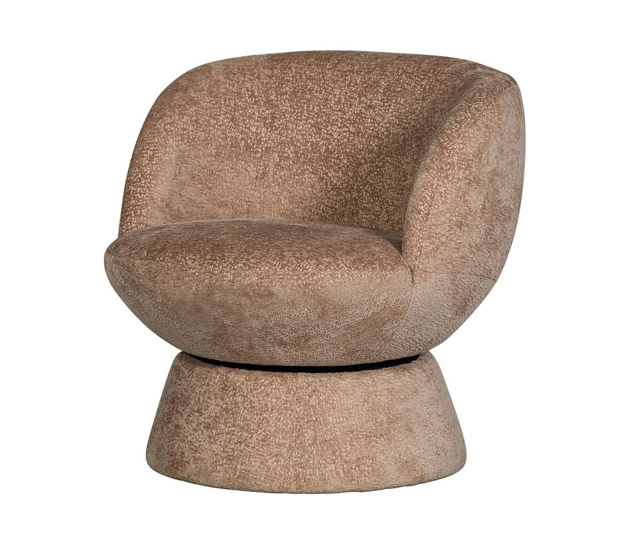 Ein BePureHome Drehsessel »Shuffle« in Natur vor einem weißen Hintergrund.