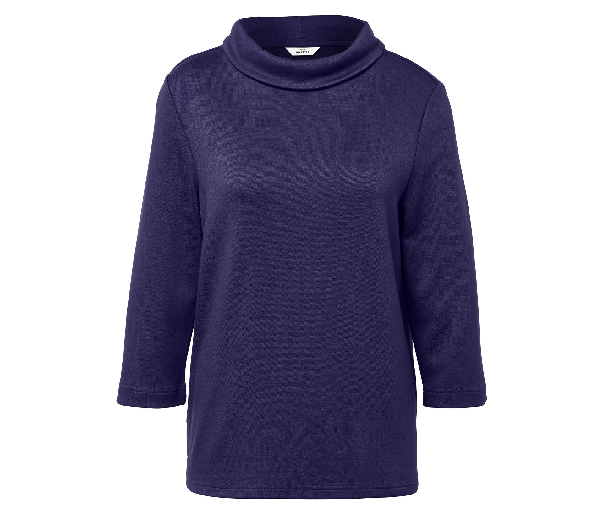Sweatshirt mit Stehkragen - Damen - Gr. S - dunkellila - dunkellila