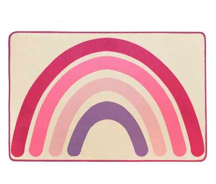 Rosa Kinderteppich »Rainbow« mit abgerundeten Ecken.