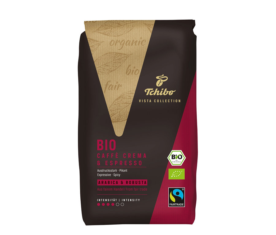 Eine Packung Vista Collection Bio Caffé Crema & Espresso.