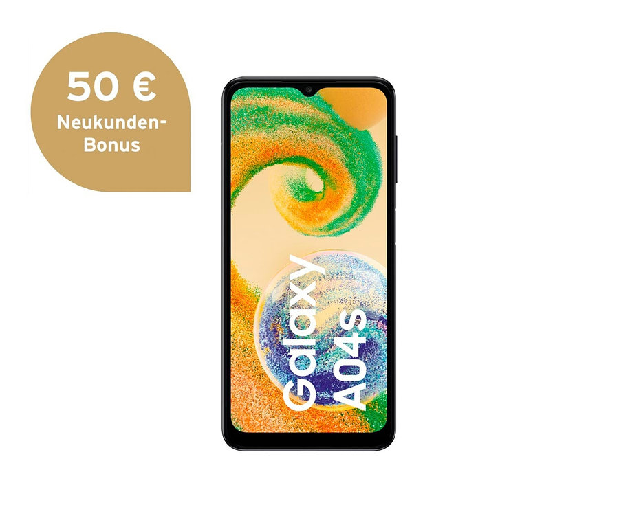 Schwarzes Samsung Galaxy A04s 32GB Smartphone.
