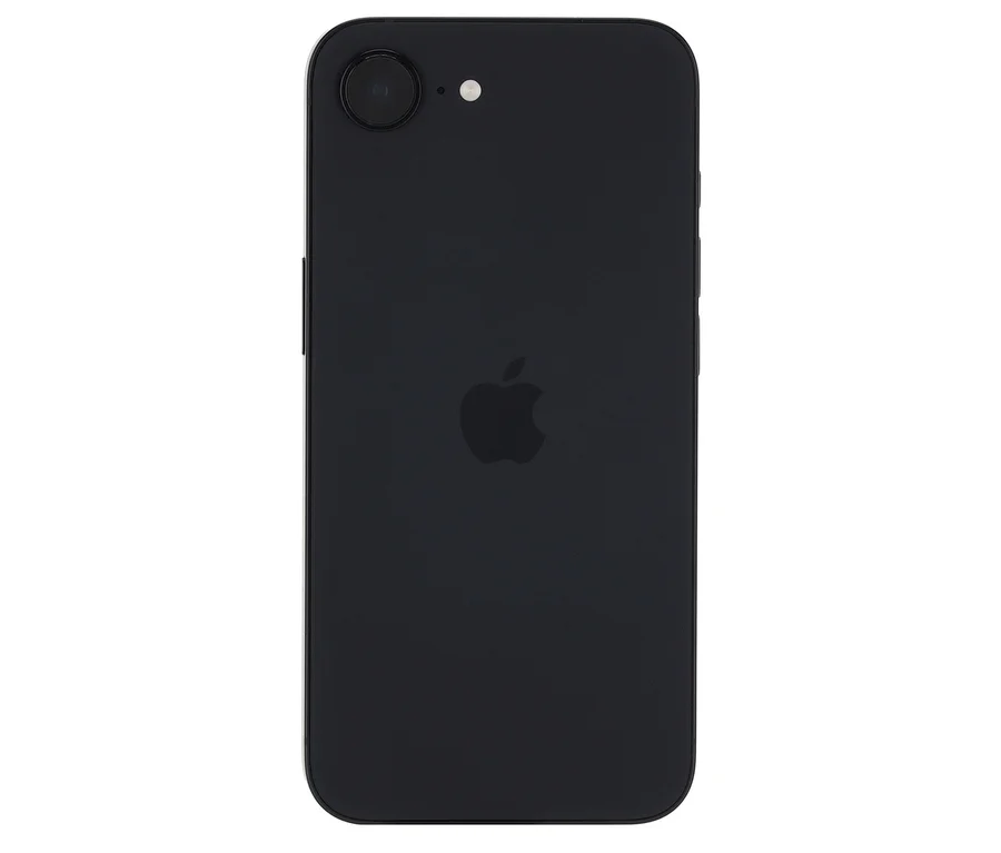 Schwarzes Apple iPhone 16e 128 GB Mobiltelefon.