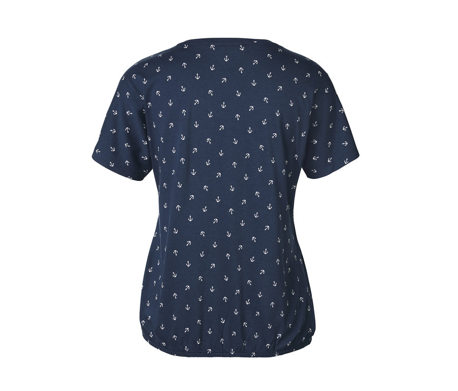 Dunkelblaues Kurzarmshirt mit Anker-Print.