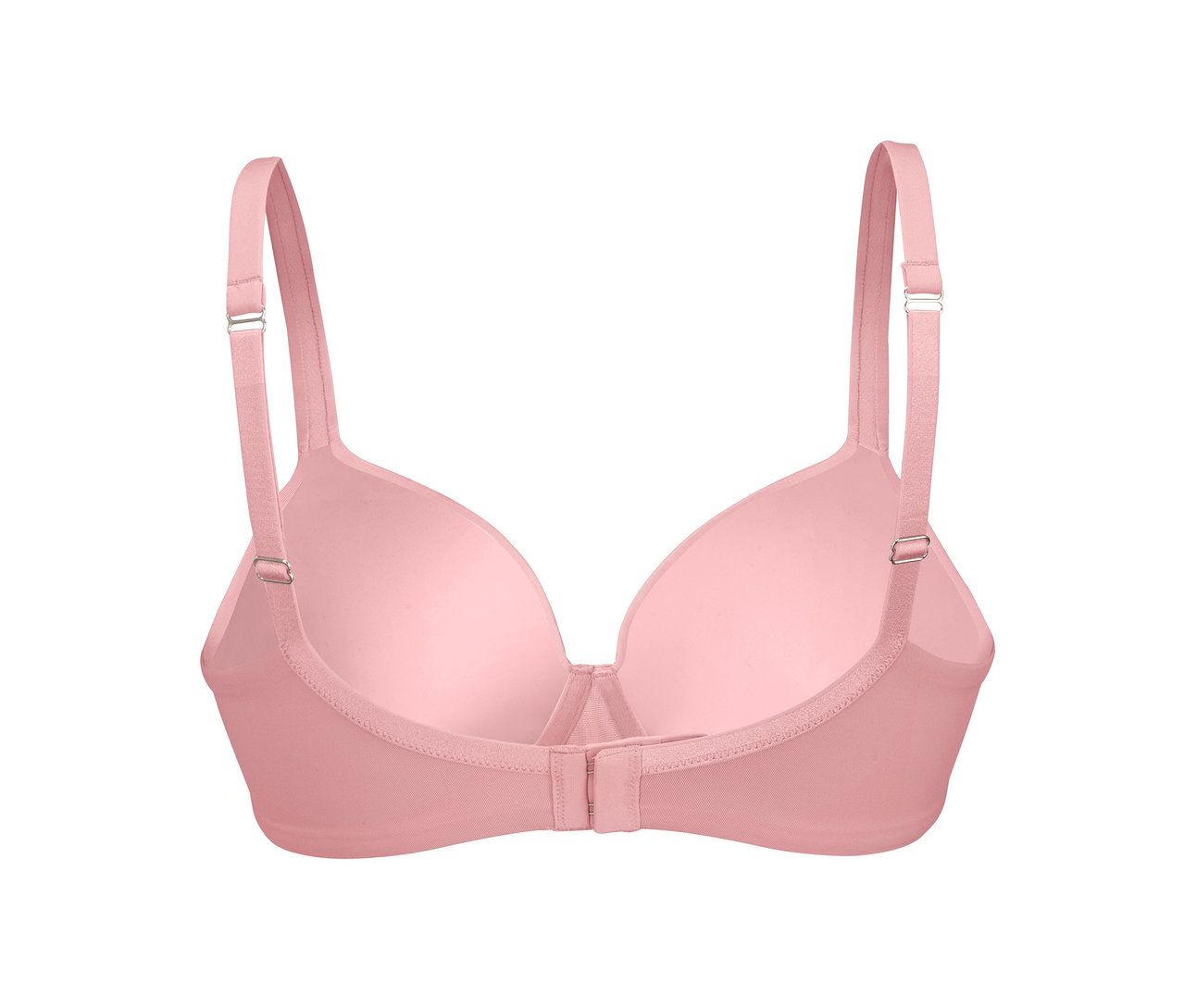 Detailansicht von hinten eines rosa Schalen-BHs mit Memory-Effekt.