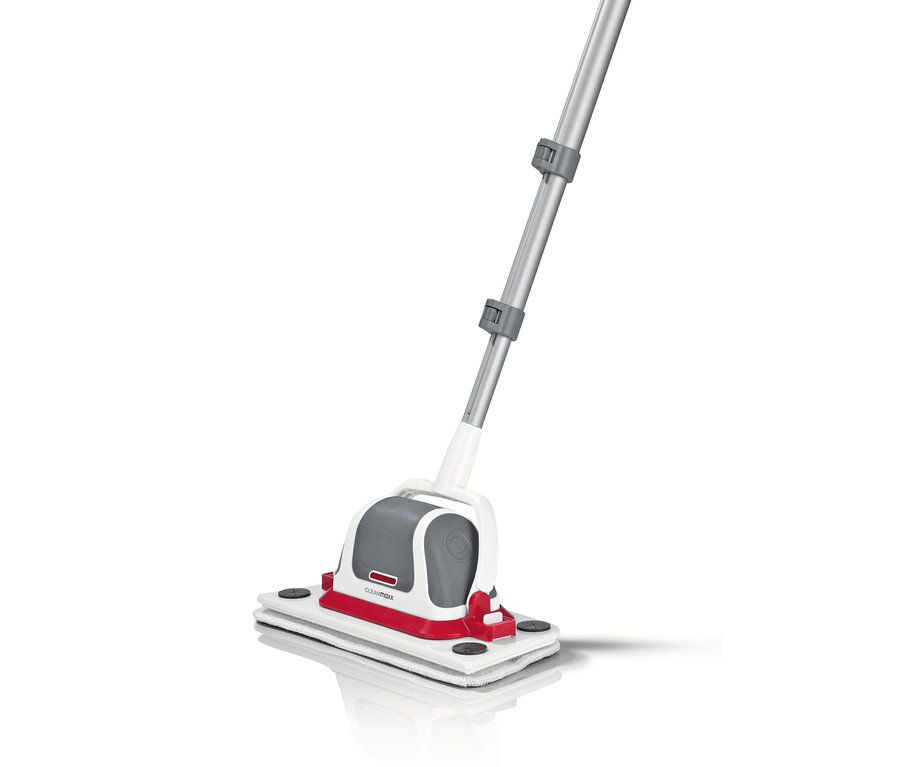 CLEANmaxx-Akku-Scheuerbürste »1406« mit weißem Mikrofaserpad.