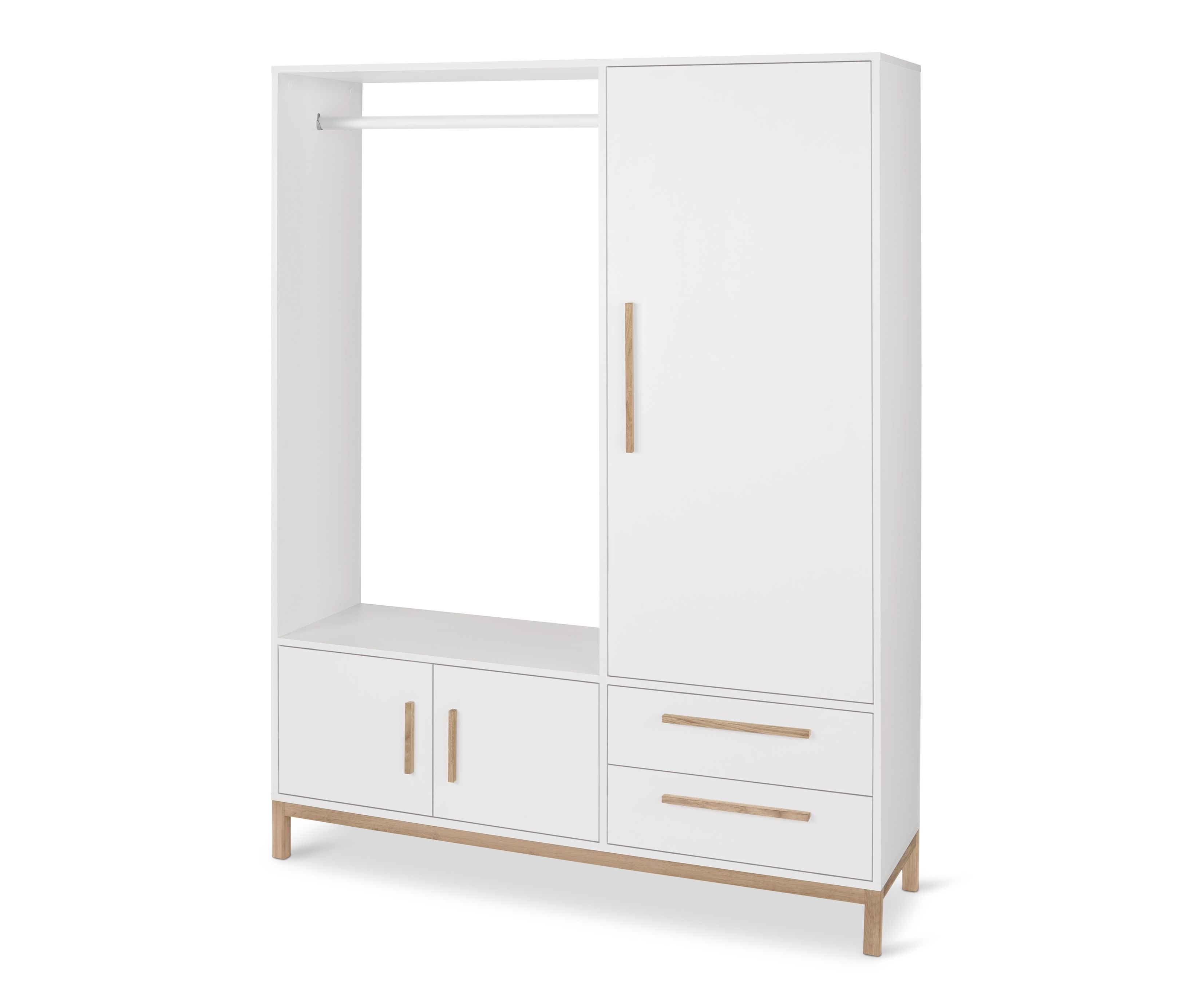 Thumbnail - Tchibo - Garderobenschrank »Eklund« - 140x40x180cm - braun - Holz / Eichenholz / Metall