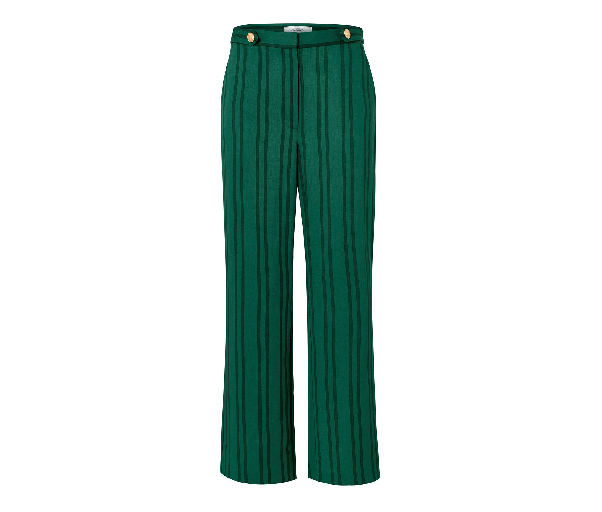 Gestreifte Hose - Damen - Gr. 36 - grün/gestreift - grün