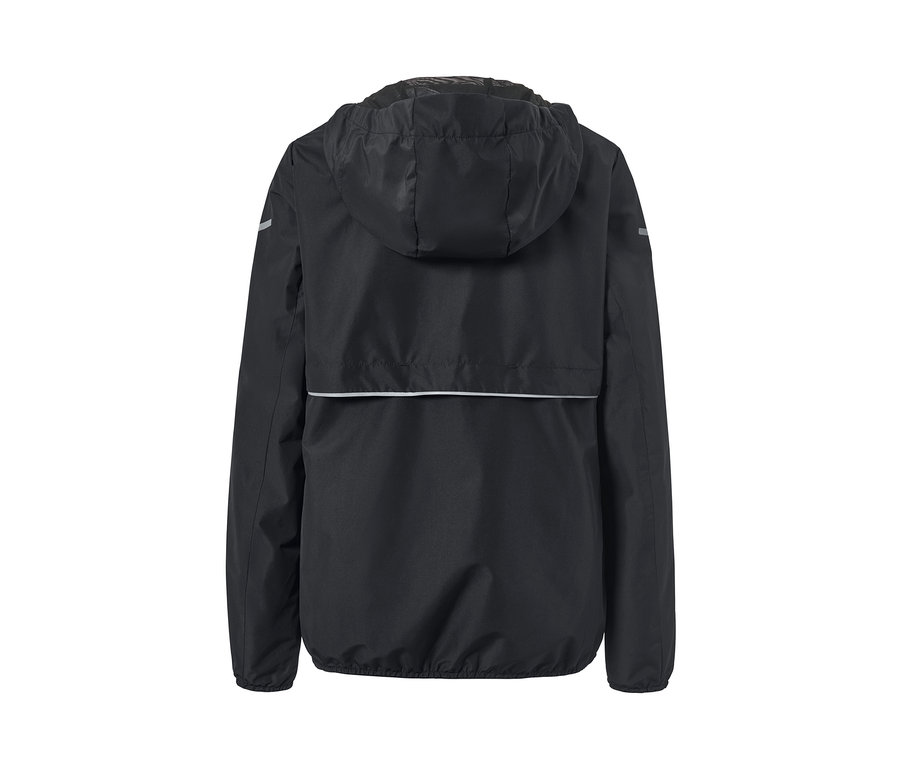 Schwarze Windprotection-Laufjacke von hinten.