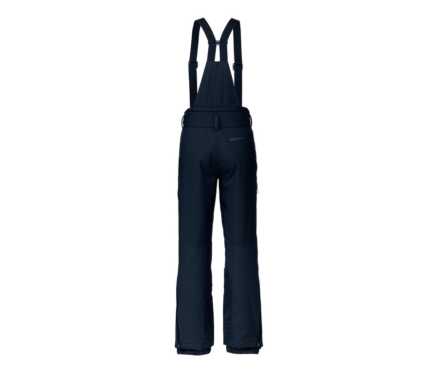 Marineblaue Skihose mit Trägern.
