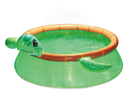Grünes Summer Waves Planschbecken »Schildkröte«, ca. 183 x 51 cm, mit Wasser gefüllt.