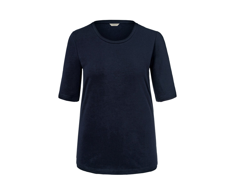 Dunkelblaues T-Shirt aus Bio-Baumwolle.