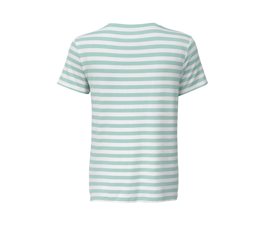 Gestreiftes T-Shirt, mintfarben.