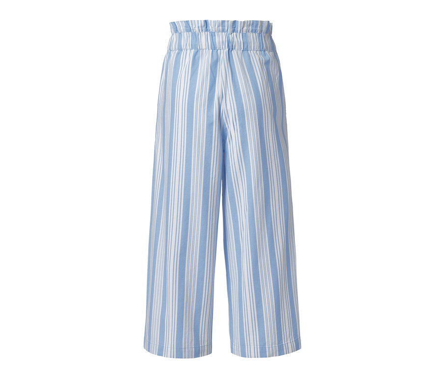 Eine blau-weiss gestreifte Culotte.