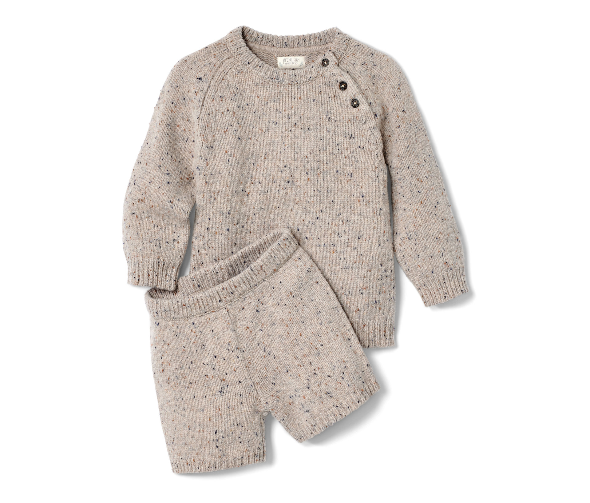 Tchibo - Strickkombi mit Wolle - Baby - Gr. 74/80 - braun