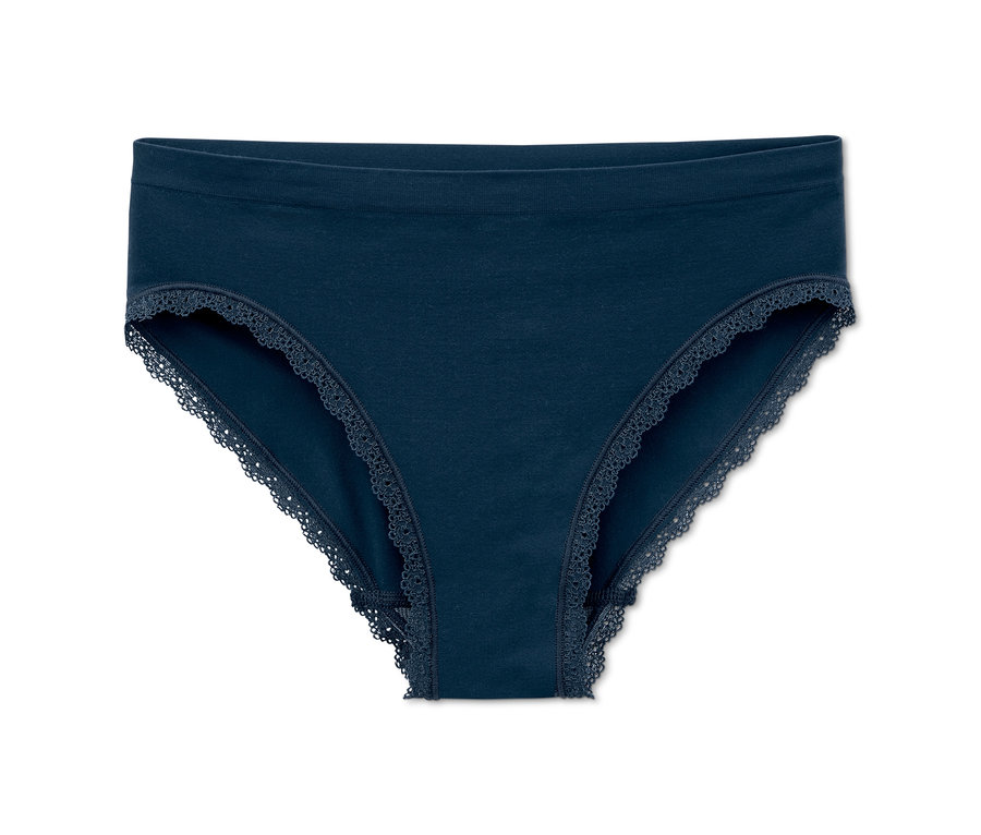 Dunkelblauer Seamless-Slip mit Spitze.