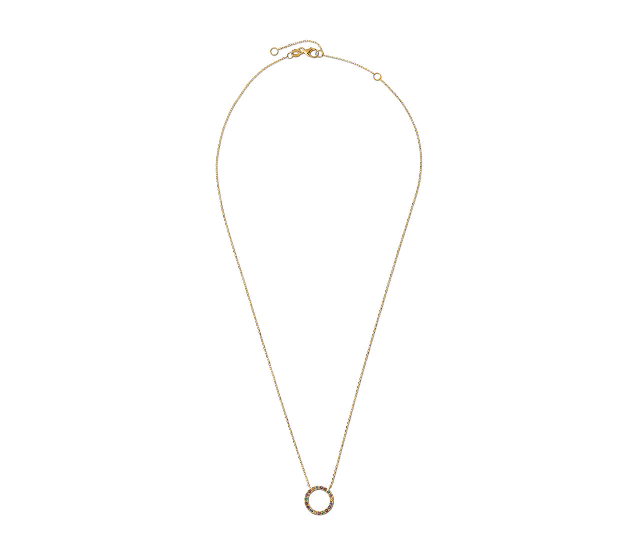 Gold-Kette mit farbigen Zirkonia.