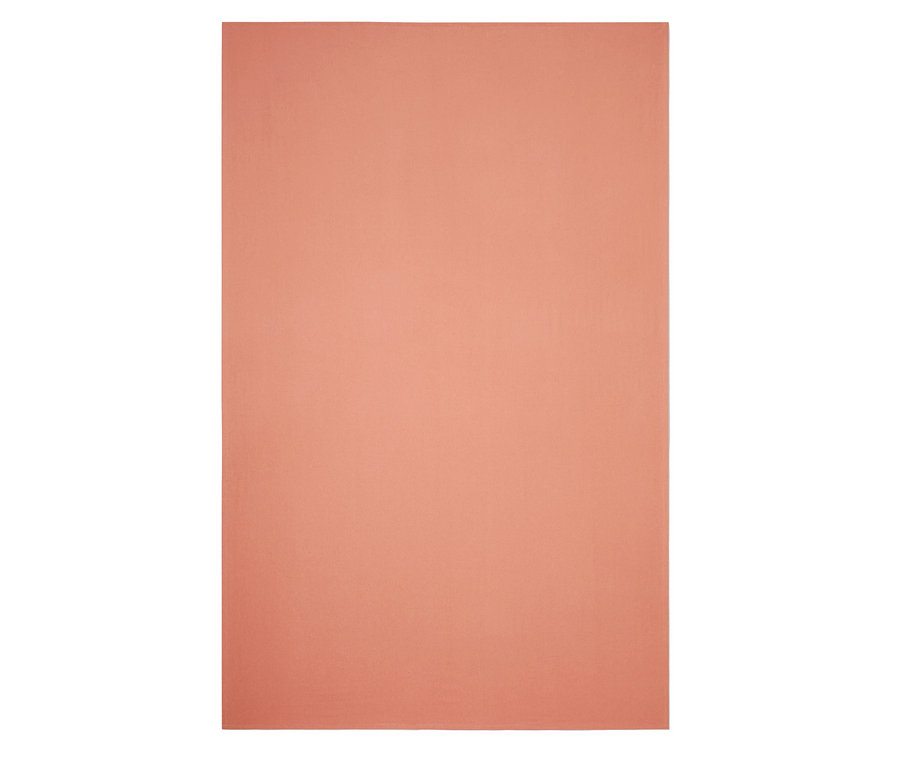 Pfirsichfarbene Tischdecke aus Leinenmischung.