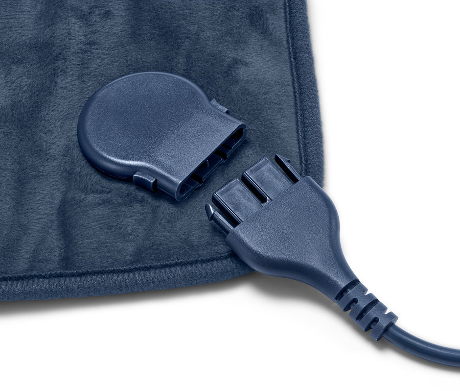 Detailansicht eines kleinen Heizkissens mit getrenntem Kabel.