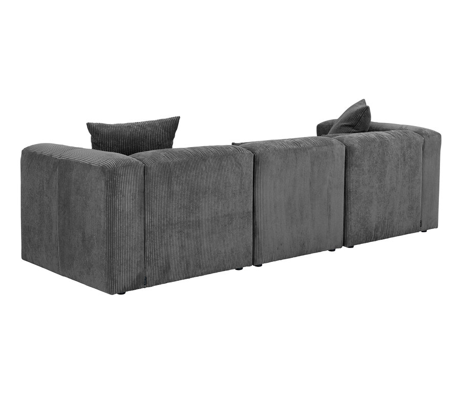 Anthrazitfarbenes Ecksofa »Lenata« mit Longchair, links.