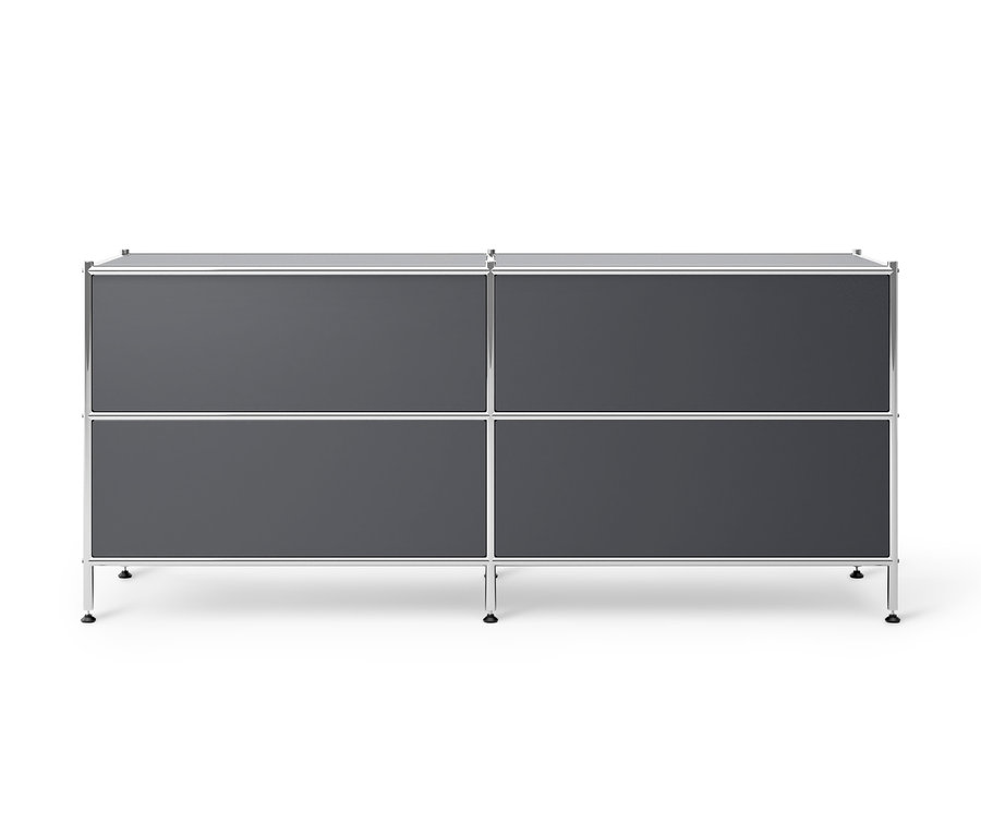 Graues Lowboard Metall »CN3« mit 4 Schubladen.