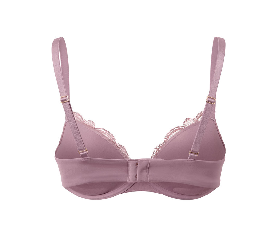 Detailaufnahme von Rückseite von einem roséfarbenen Push-up-BH.