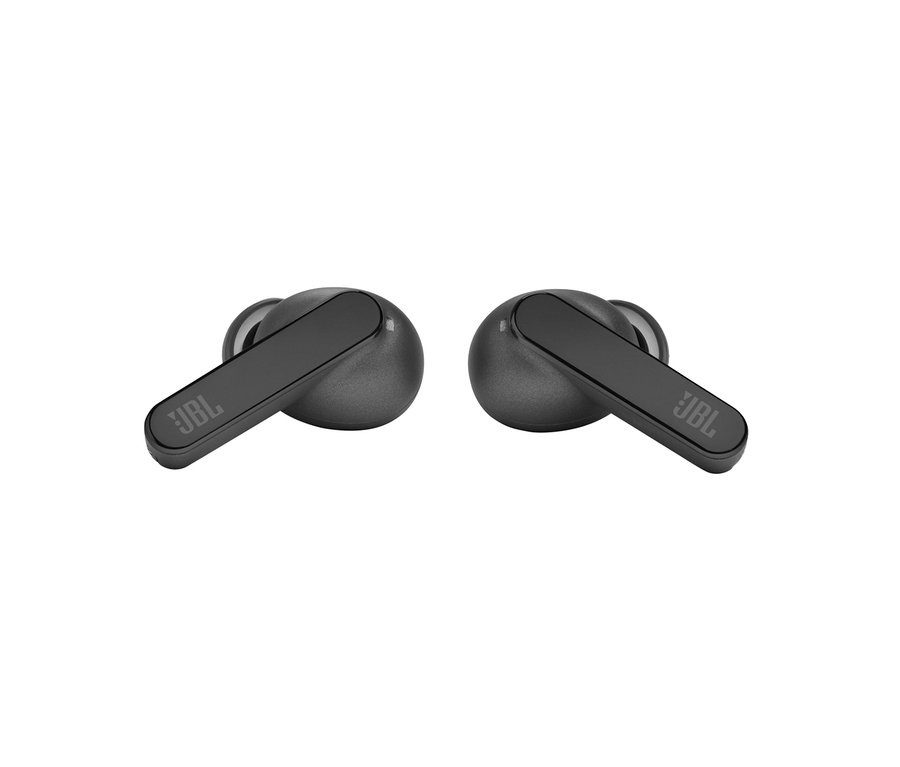 Zwei schwarze JBL In-Ear Kopfhörer »LIVE PRO 2 TWS« auf weißem Hintergrund.