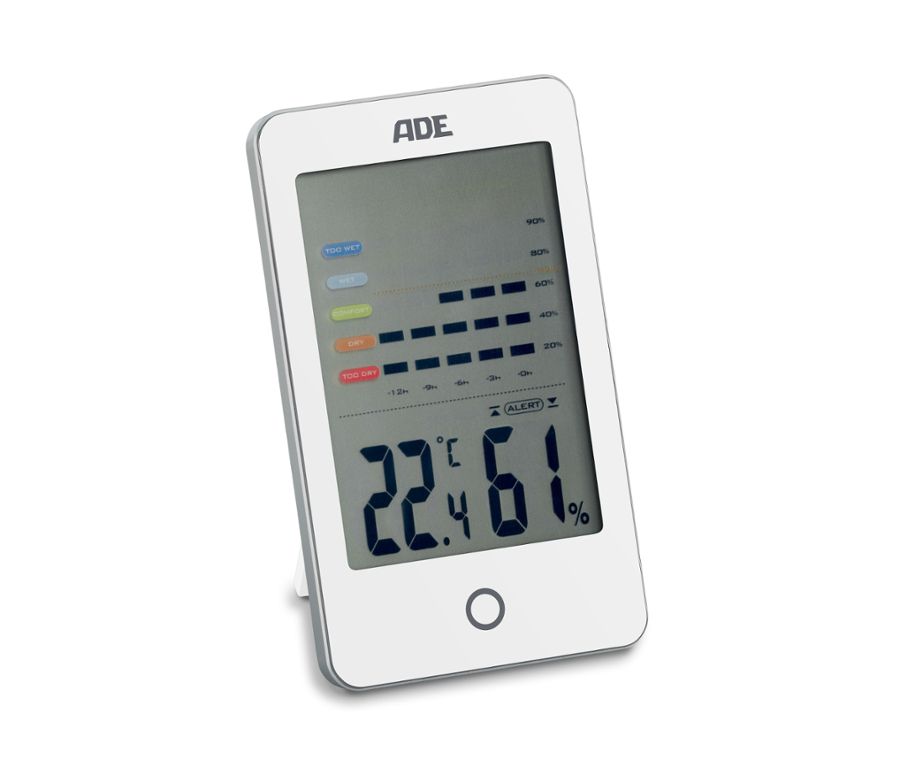 ADE Digitales Hygrometer mit Schimmelalarm, weiß