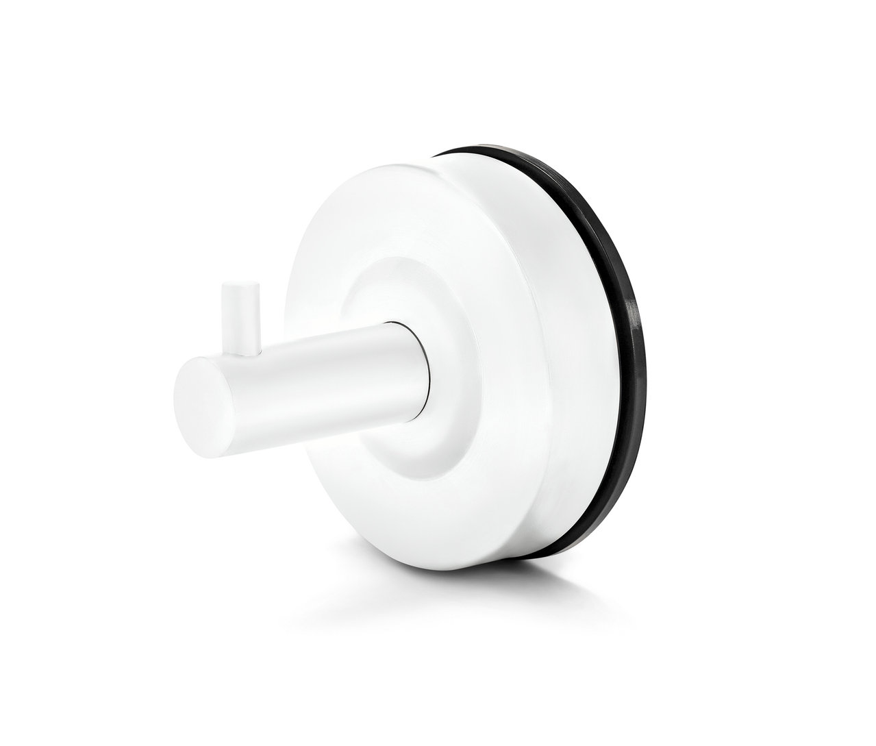 Weißer Haken mit Saugnapf.