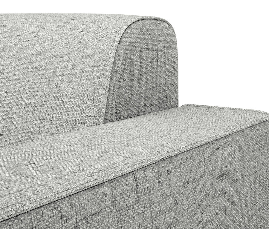 Detailansicht des kieselgrauen 3-Sitzer Sofas »Liv«.
