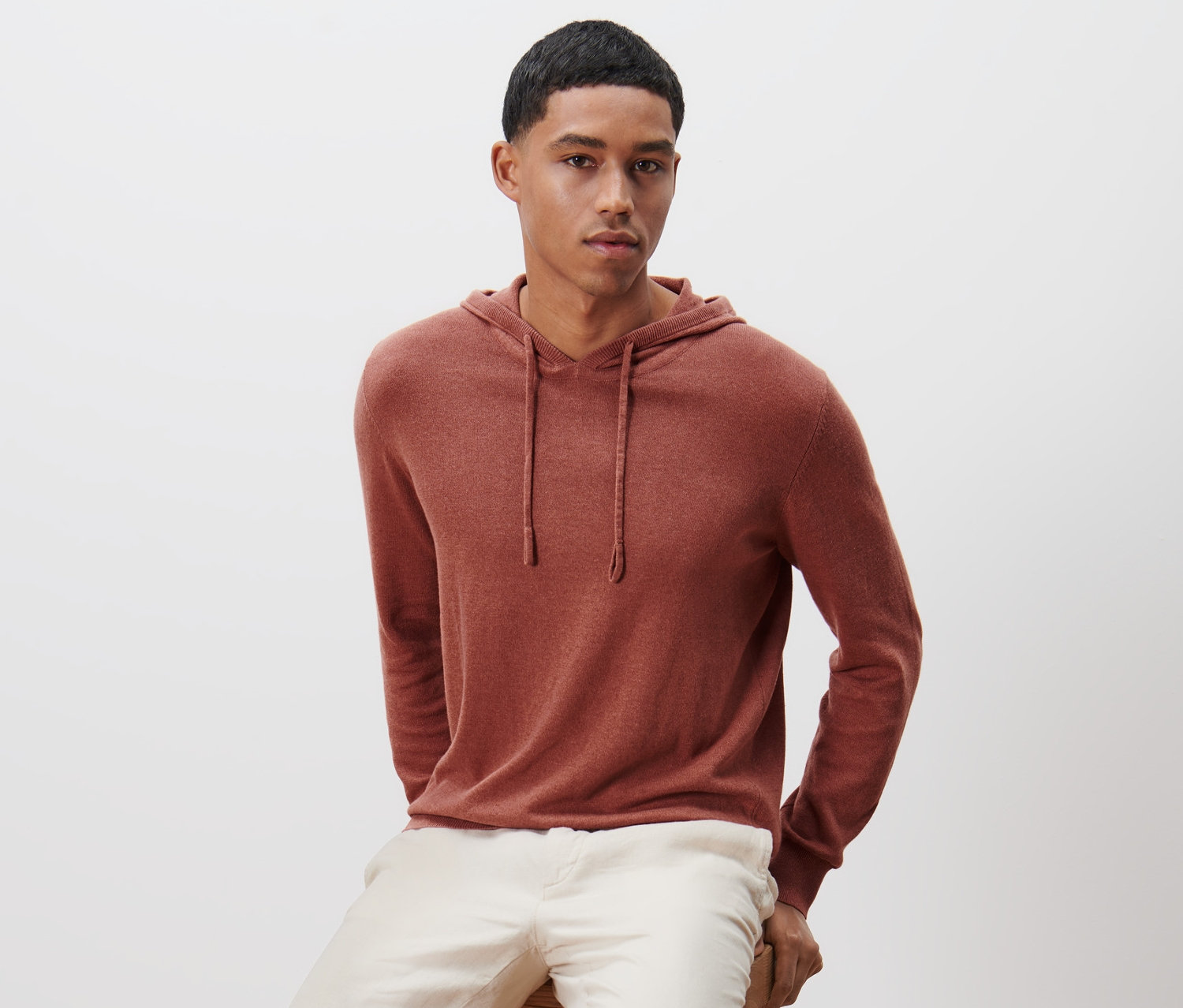 Thumbnail - Tchibo - Strick-Hoodie - Herren - Gr. XXL - terrakotta