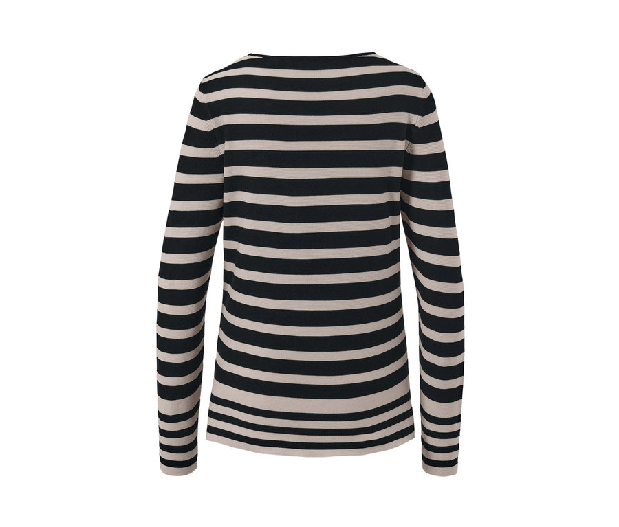 Gestreifter Feinstrickpullover.