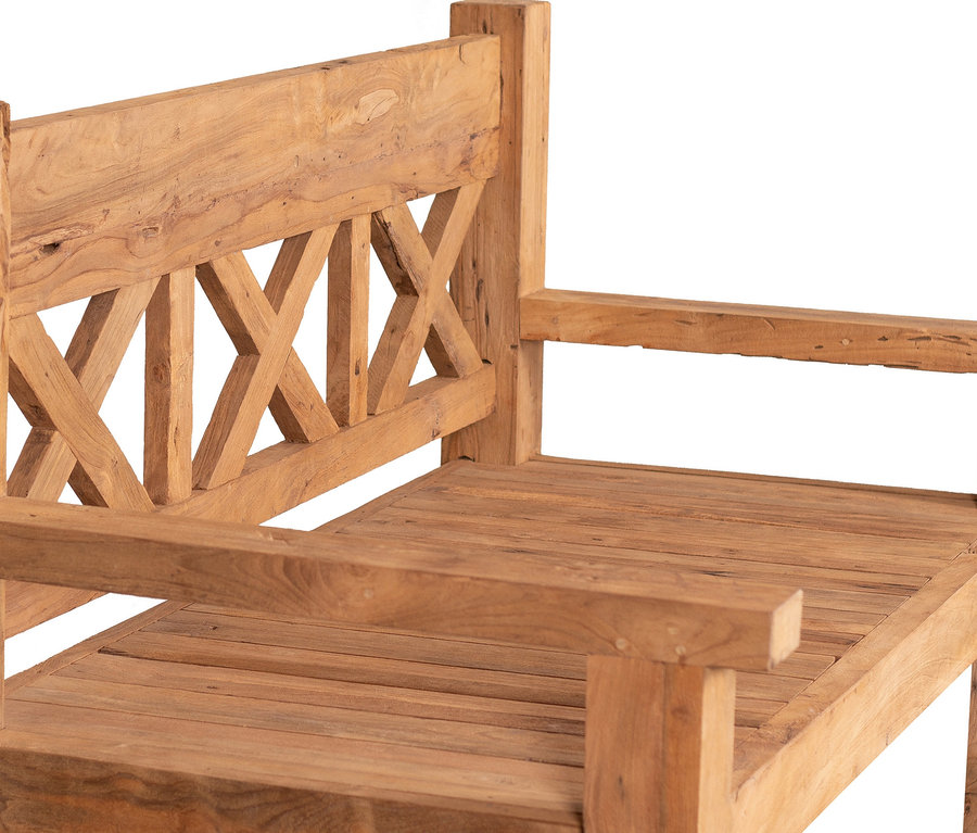 Detailaufnahme einer deVries Gartenbank.