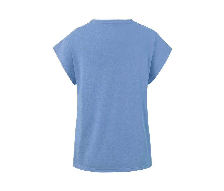 Blauer Leinen-Shorty-Pyjama mit kurzen Ärmeln und Shorts.