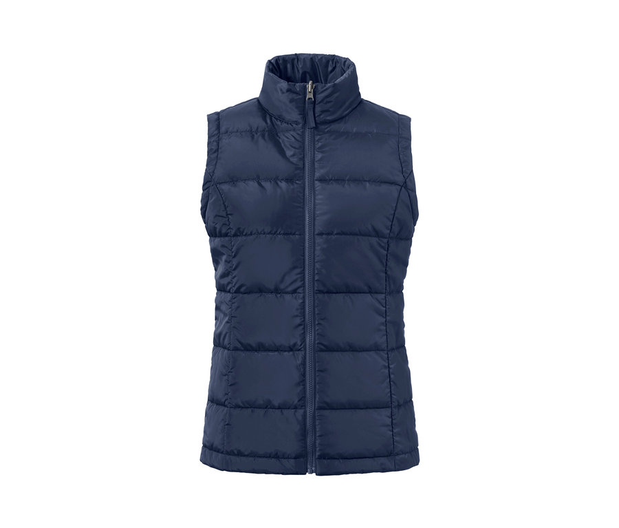 Blaue 3-in-1-Outdoormantel Weste mit Reißverschluss.